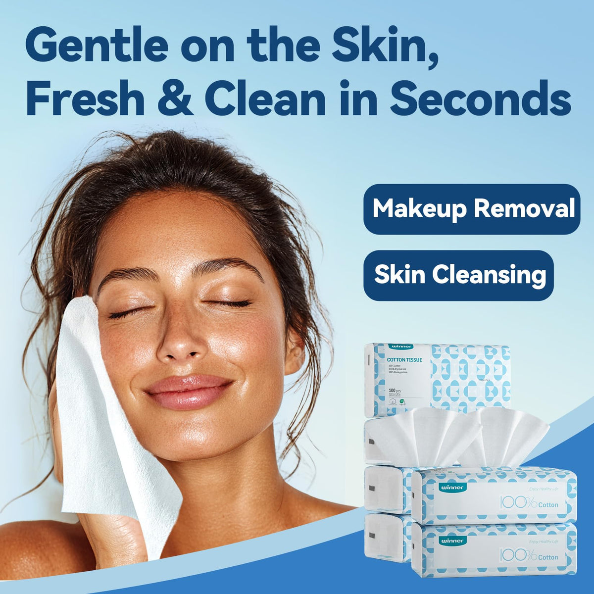 Utilisation d'une serviette Winner pour le démaquillage