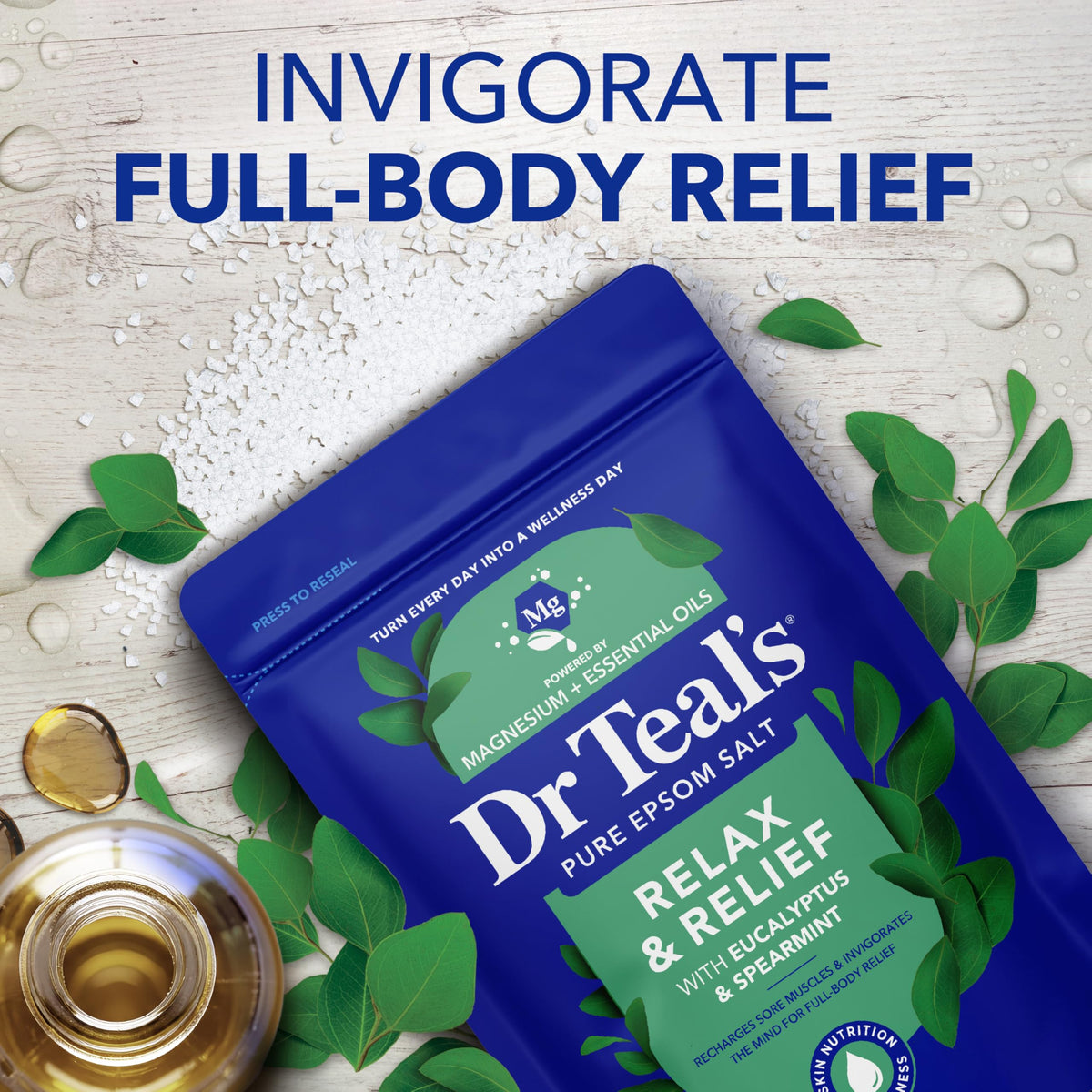 Utilisation de Dr Teal's Sel d'Epsom dans un gommage avec du gel douche