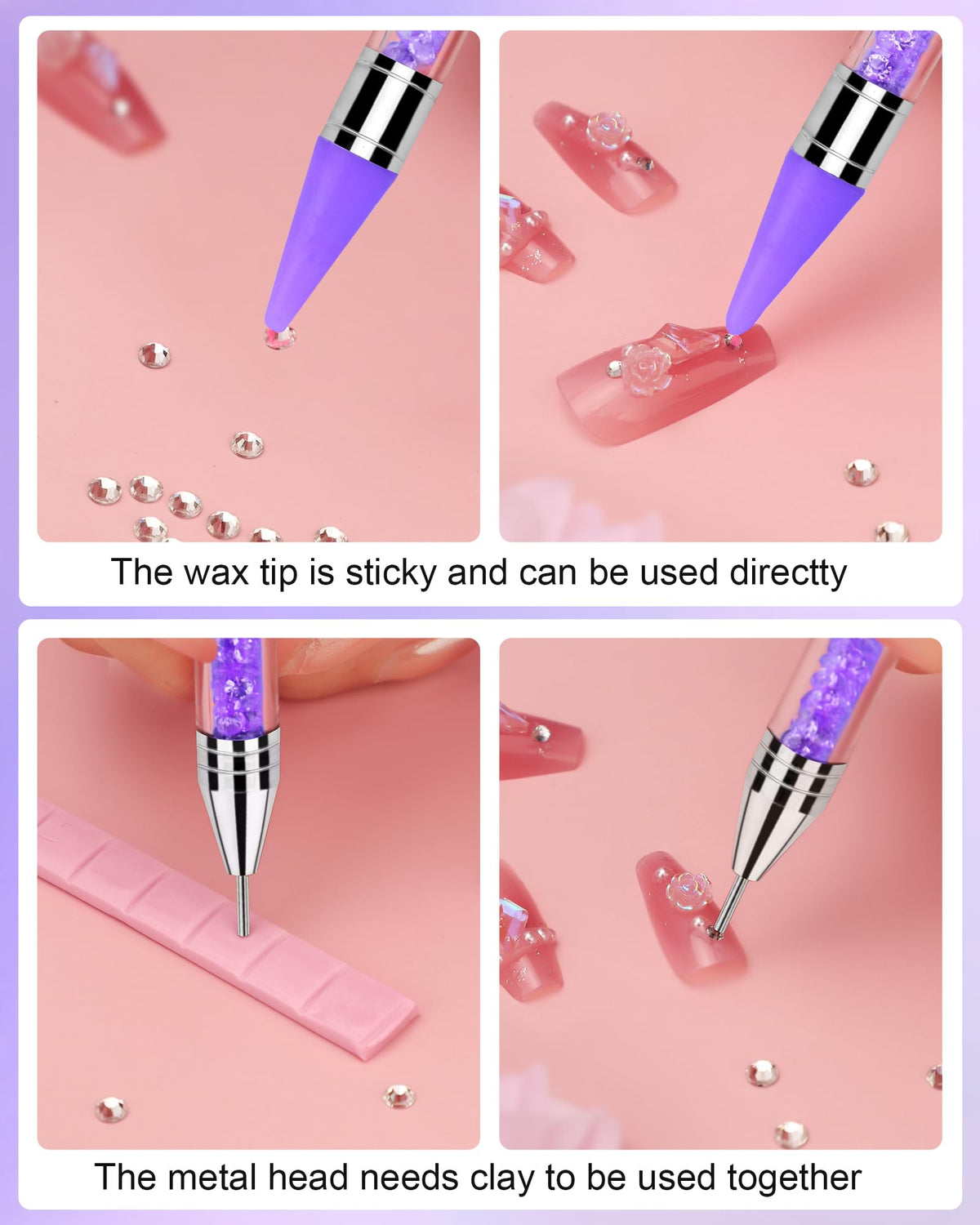 Utilisation de l'applicateur Difenni sur des ongles décorés