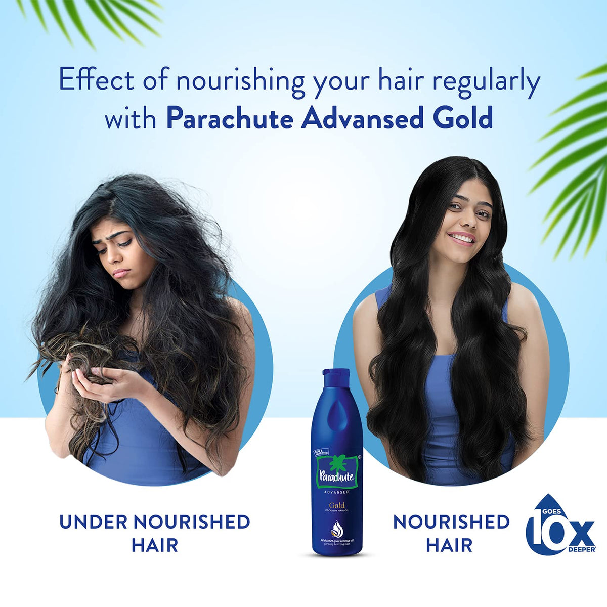 Utilisation de l'Huile de Coco Parachute Advansed sur des cheveux