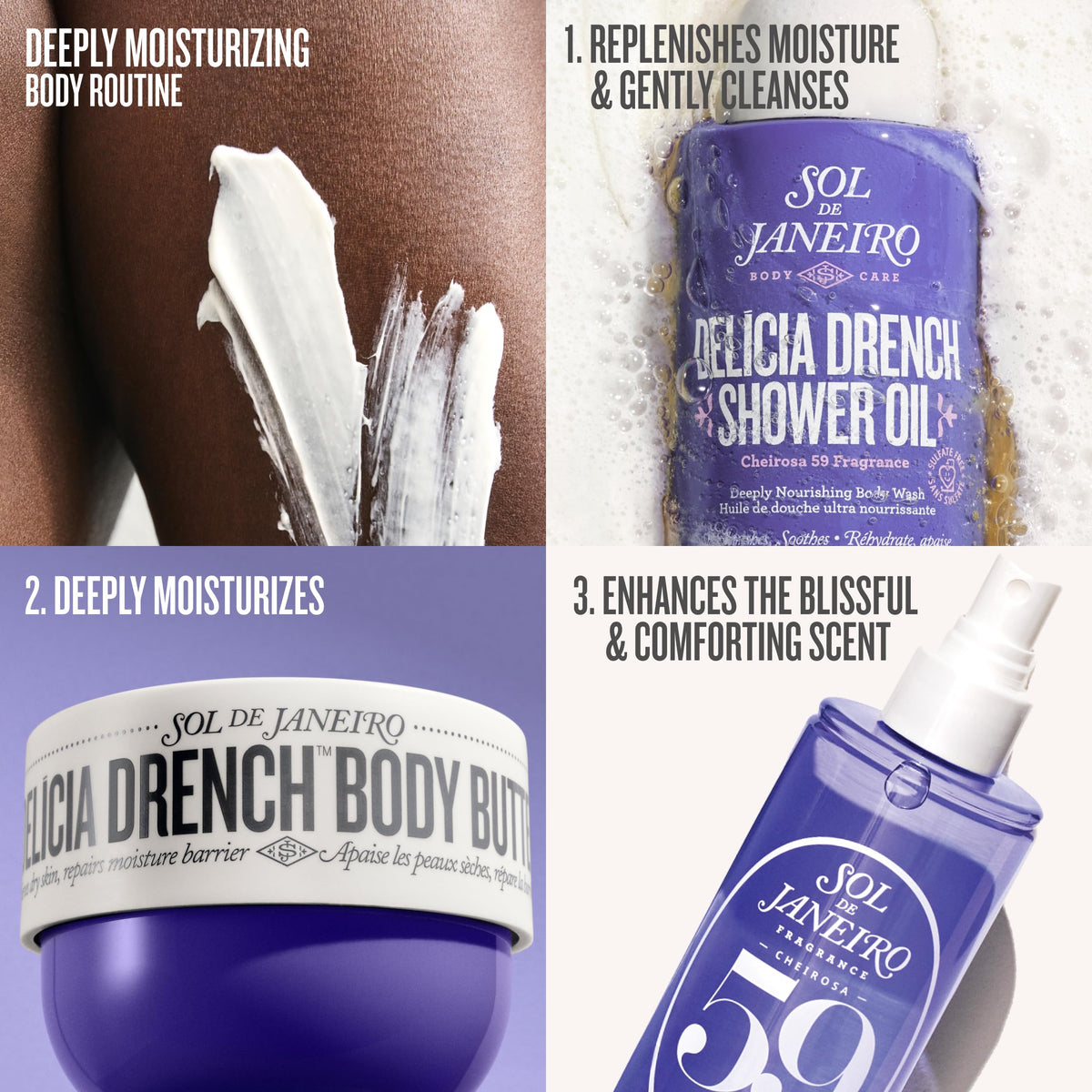 Utilisation de l'huile de douche Delícia Drench sous la douche