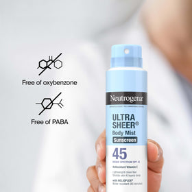 Utilisation de la Brume Solaire Neutrogena Ultra Sheer SPF 45
