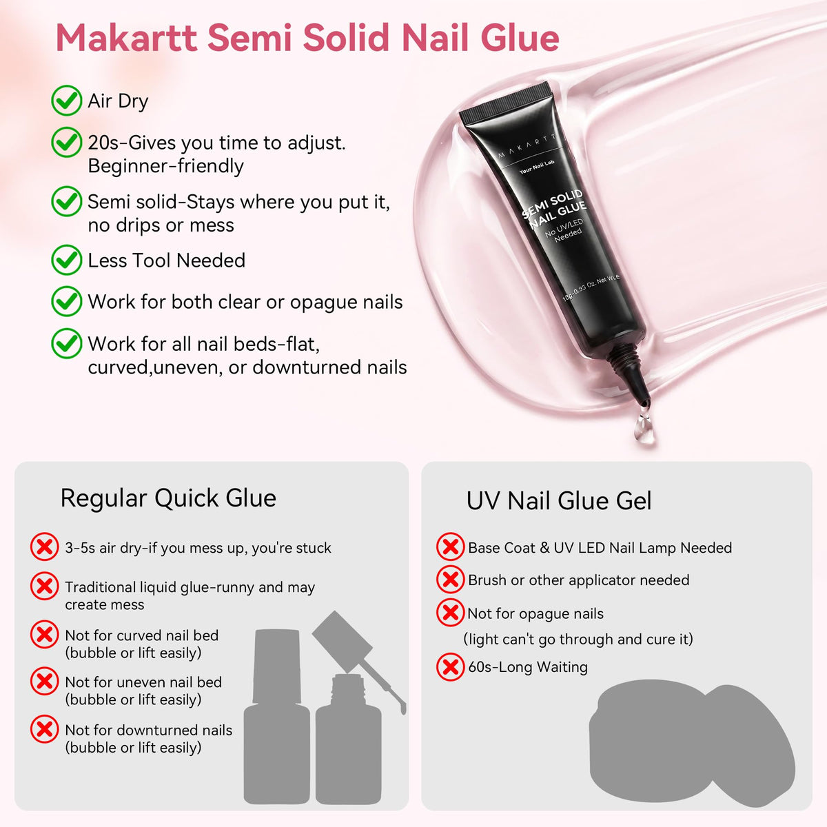 Utilisation de la colle pour ongles press-on Makartt