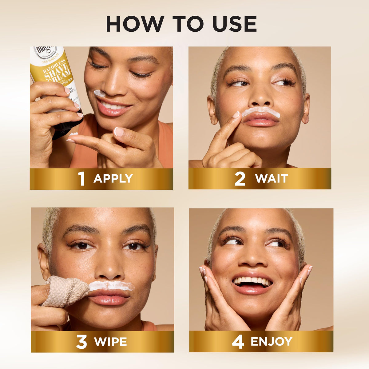 Utilisation de la crème à raser SoftSheen sur une tête rasée