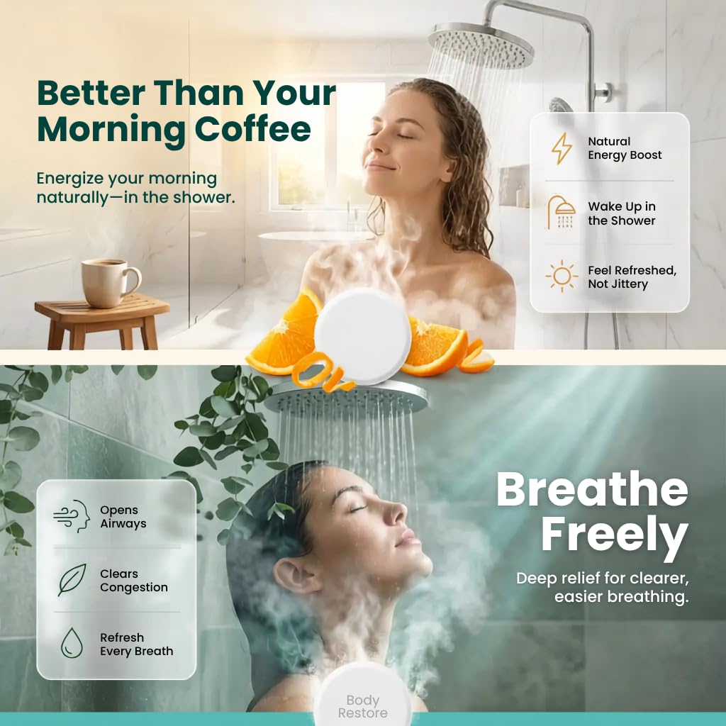 Utilisation des bombes de douche Body Restore dans une salle de bain