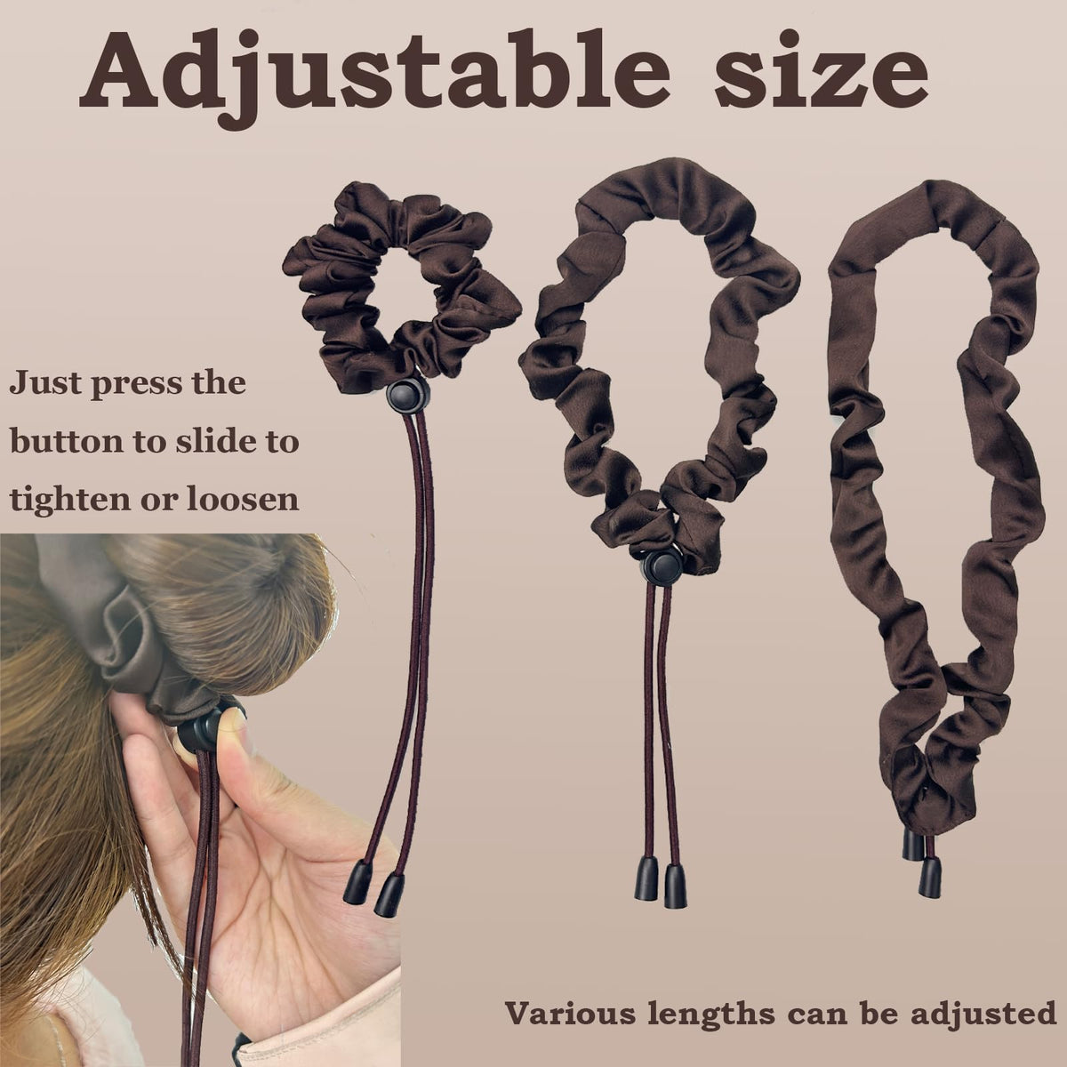 Utilisation des élastiques satinés Bswox sur une coiffure en chignon