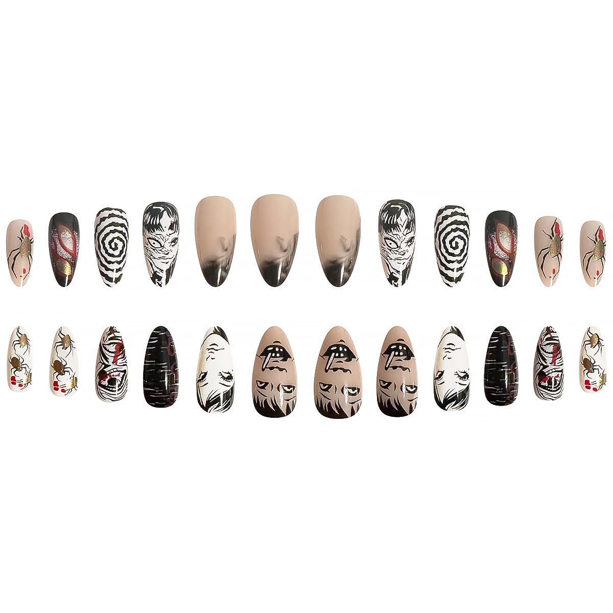 Utilisation des faux ongles gothiques sur des ongles naturels