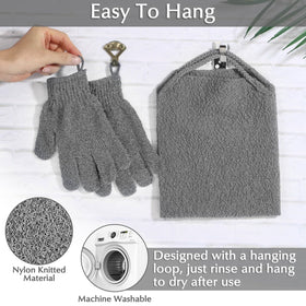 Utilisation des gants exfoliants Anezus sous la douche