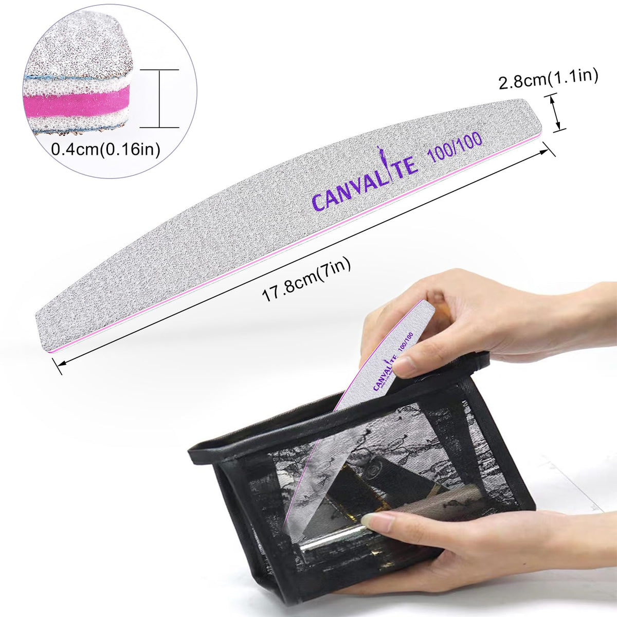 Utilisation des limes à ongles CANVALITE sur des ongles acryliques