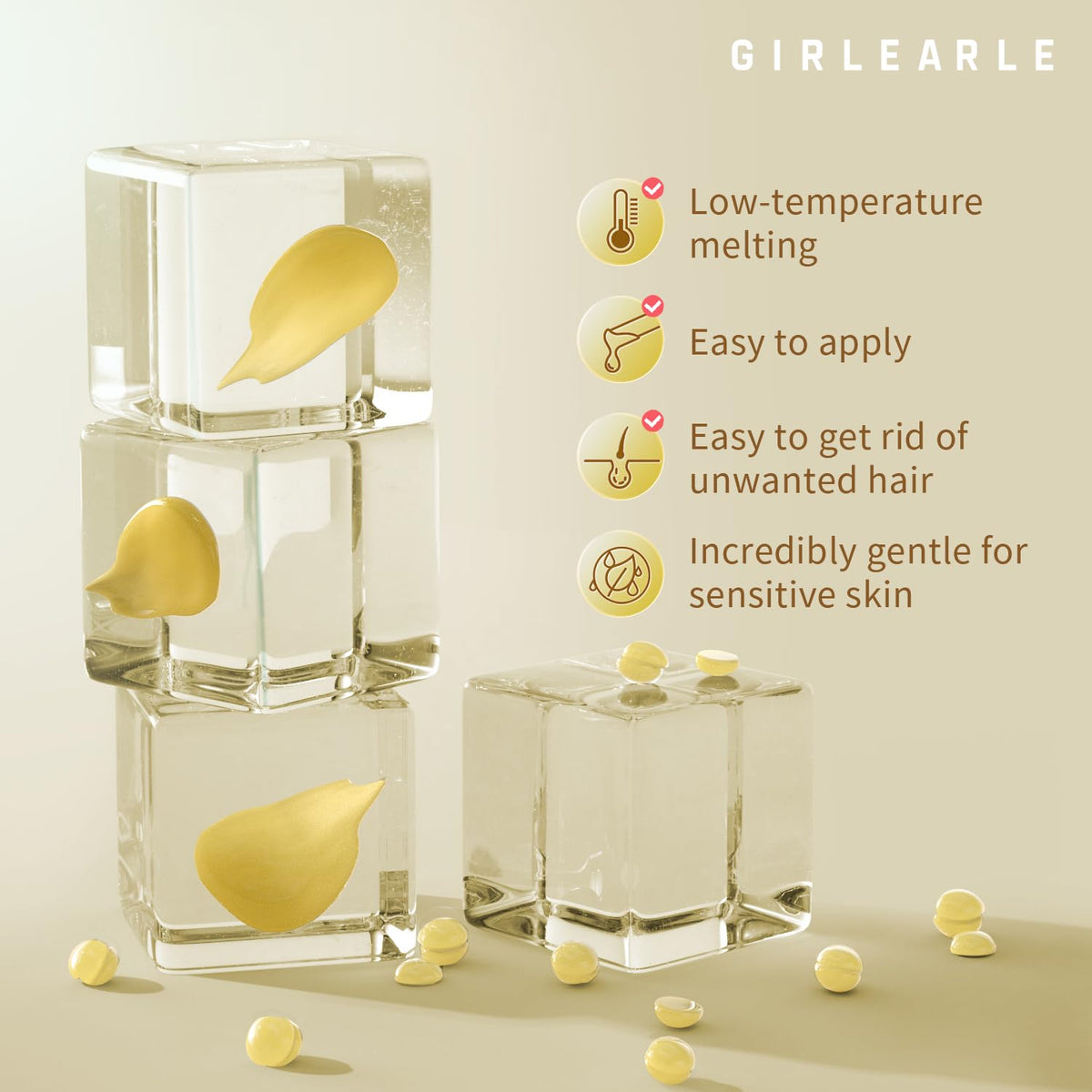 Utilisation des perles de cire GIRLEARLE sur la peau