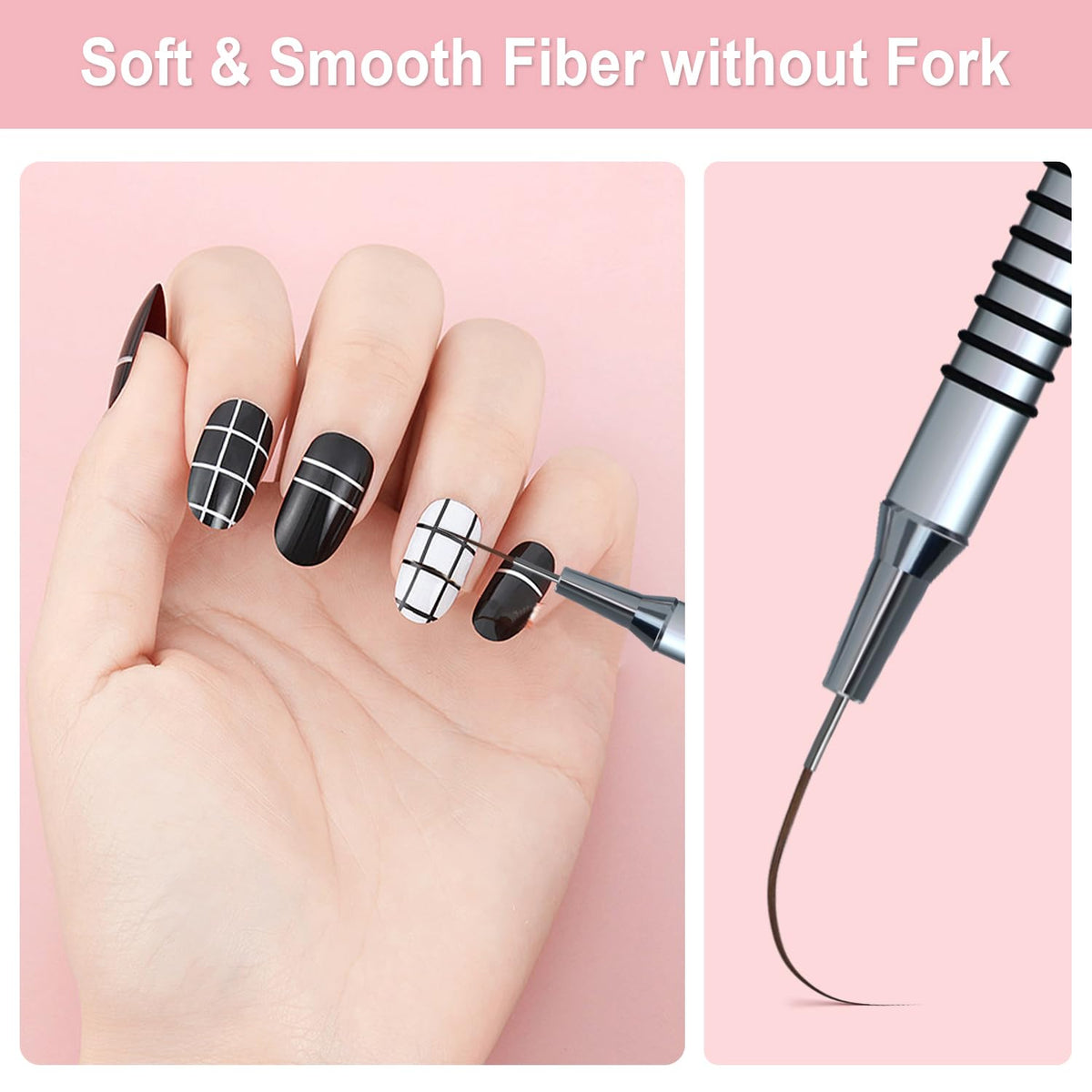 Utilisation des pinceaux de nail art Komall sur des ongles