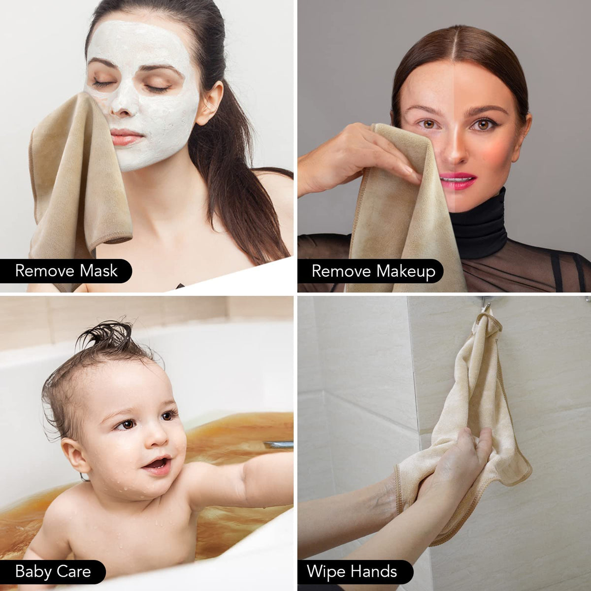 Utilisation des serviettes SINLAND pour un nettoyage du visage