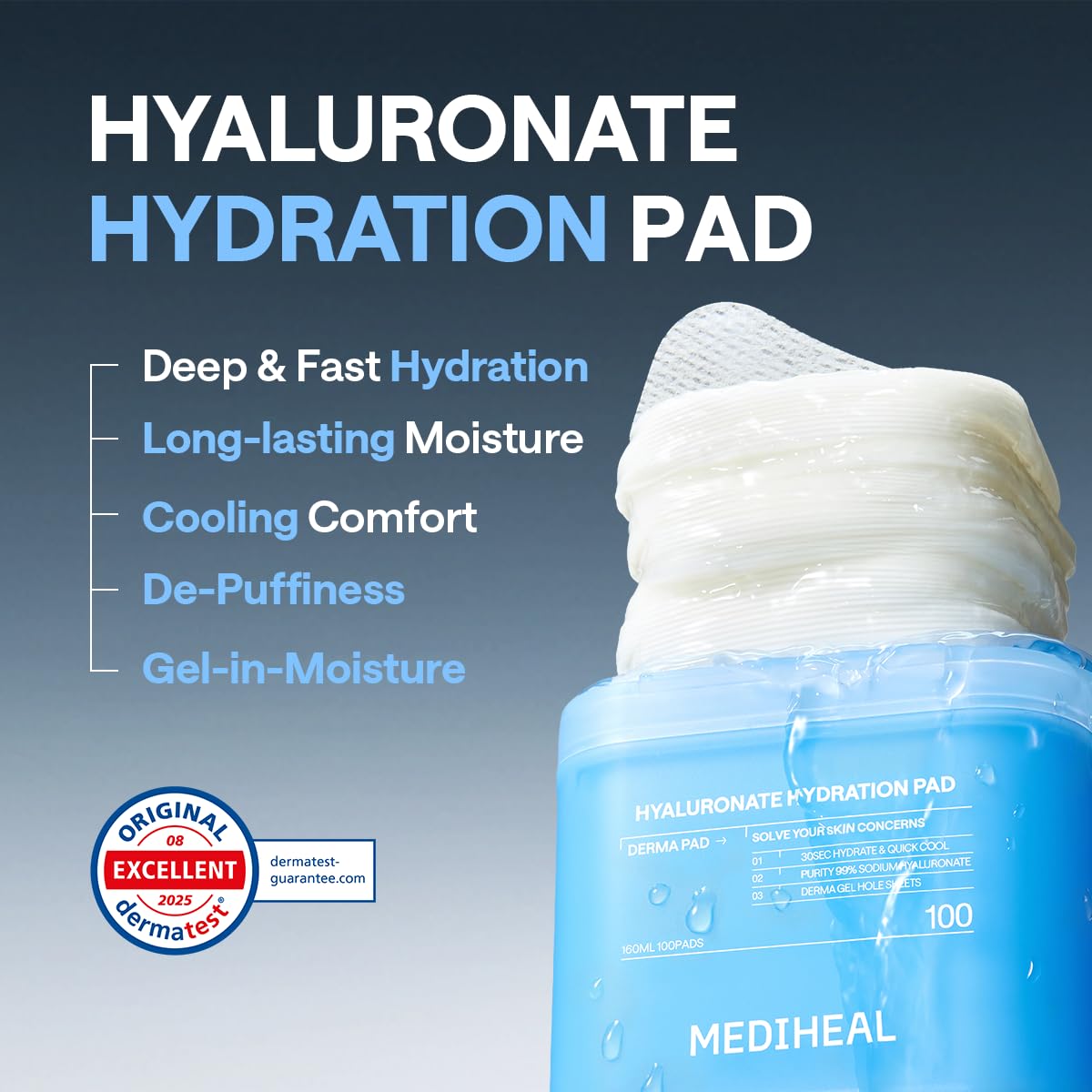 Utilisation des tampons hydratants MEDIHEAL sur le visage