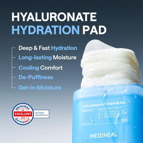 Utilisation des tampons hydratants MEDIHEAL sur le visage