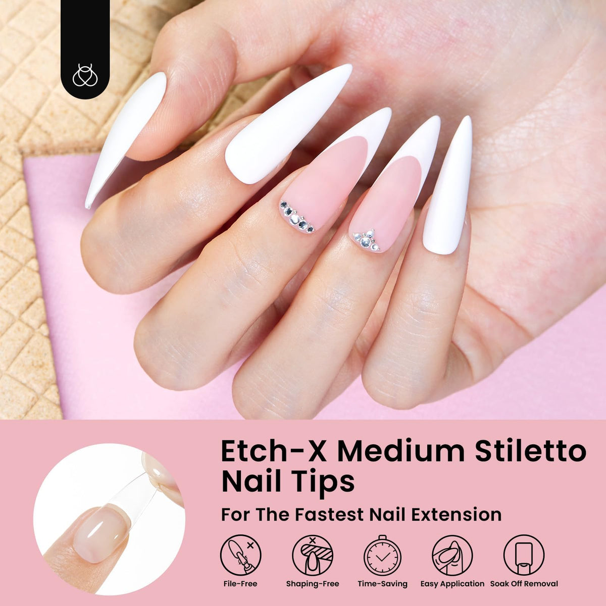 Utilisation des tips à ongles stiletto pour manucure