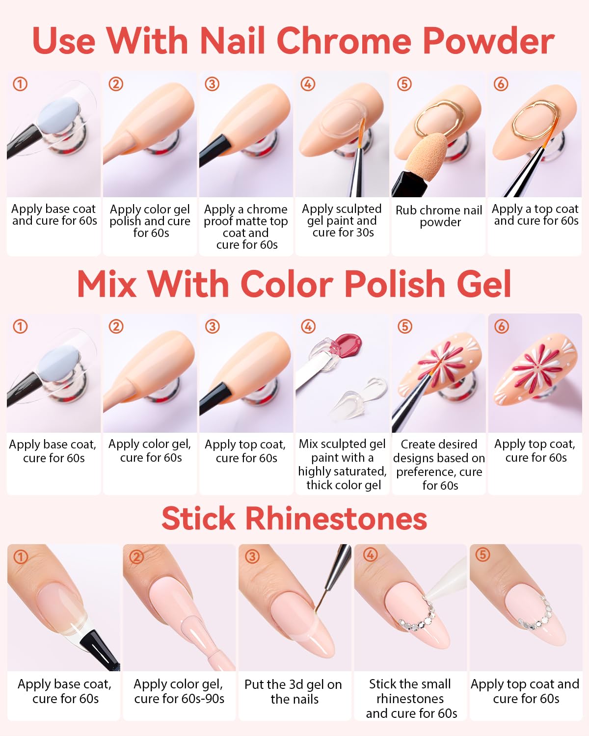 Utilisation du gel de peinture 3D sur des ongles en salon
