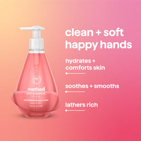 Utilisation du Gel Lavant Mains Method au pamplemousse rose
