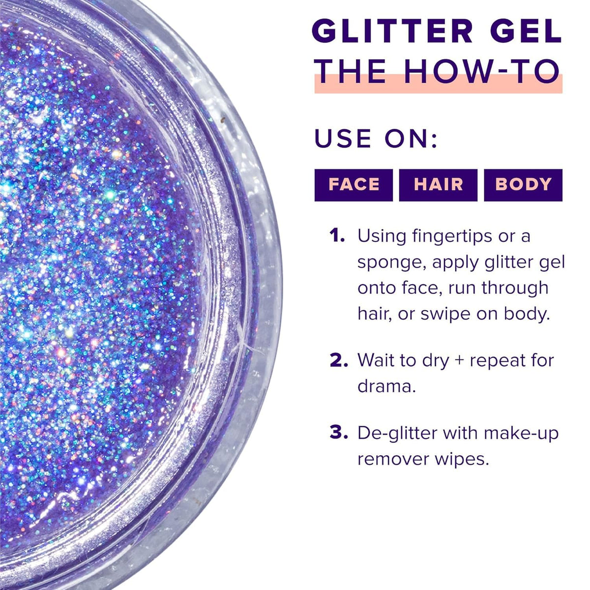 Utilisation du gel pailleté UNICORN SNOT sur les cheveux