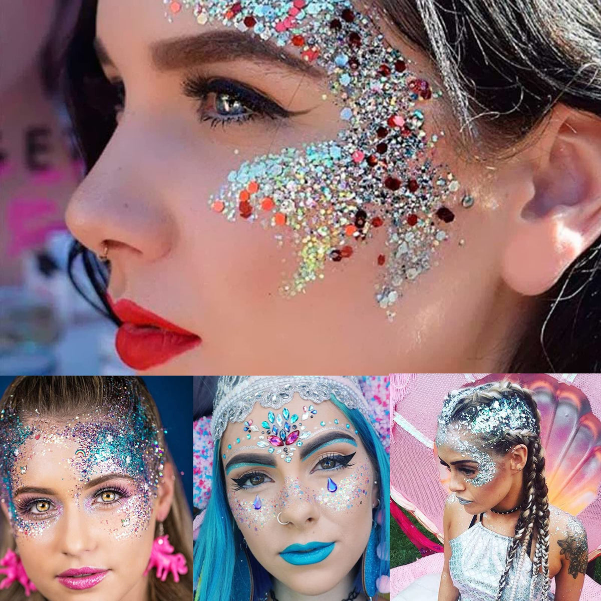 Utilisation du gel paillettes sur les cheveux