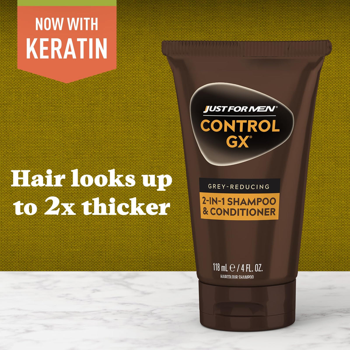 Utilisation du Just for Men Control GX Shampoo & Après-Shampoing sur cheveux