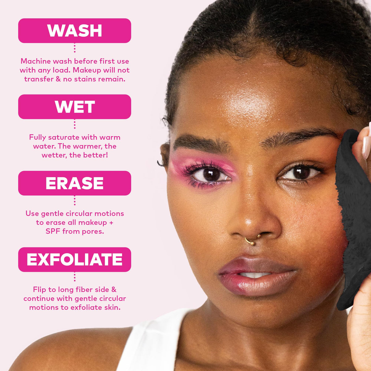 Utilisation du MakeUp Eraser pendant la routine de soins