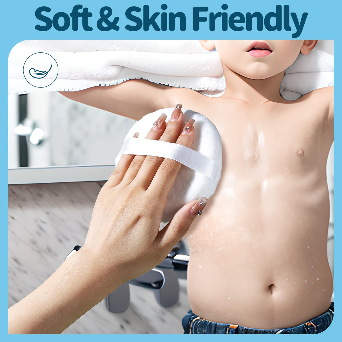 Utilisation du poudrier Teenitor pour application de poudre sur la peau