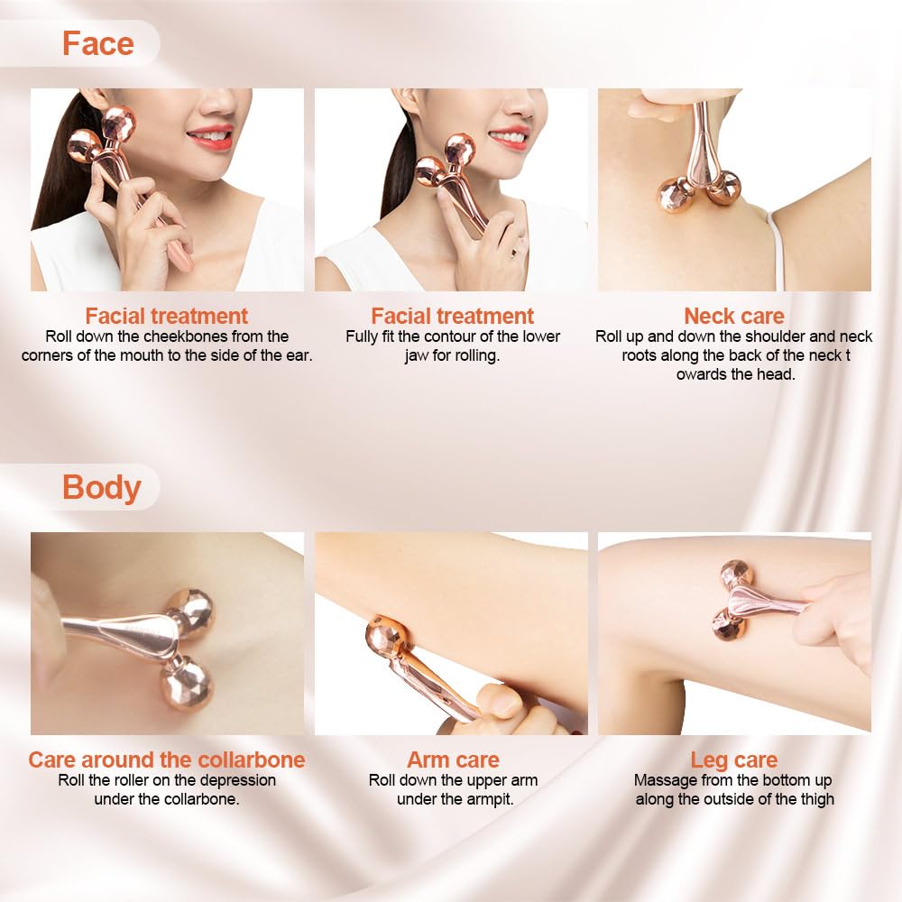 Utilisation du rouleau facial ORCLEENA sur le visage