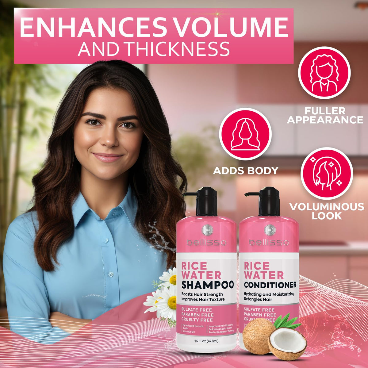Utilisation du shampooing BELLISSO sur des cheveux fins