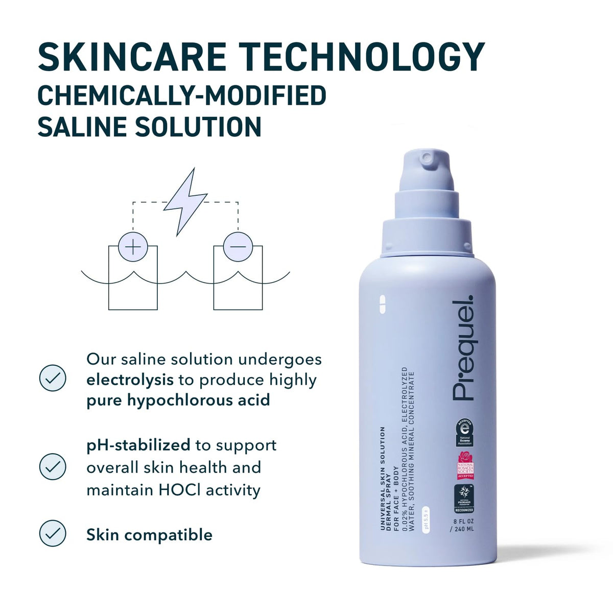 Utilisation du spray Hypochloreux Prequel sur le visage