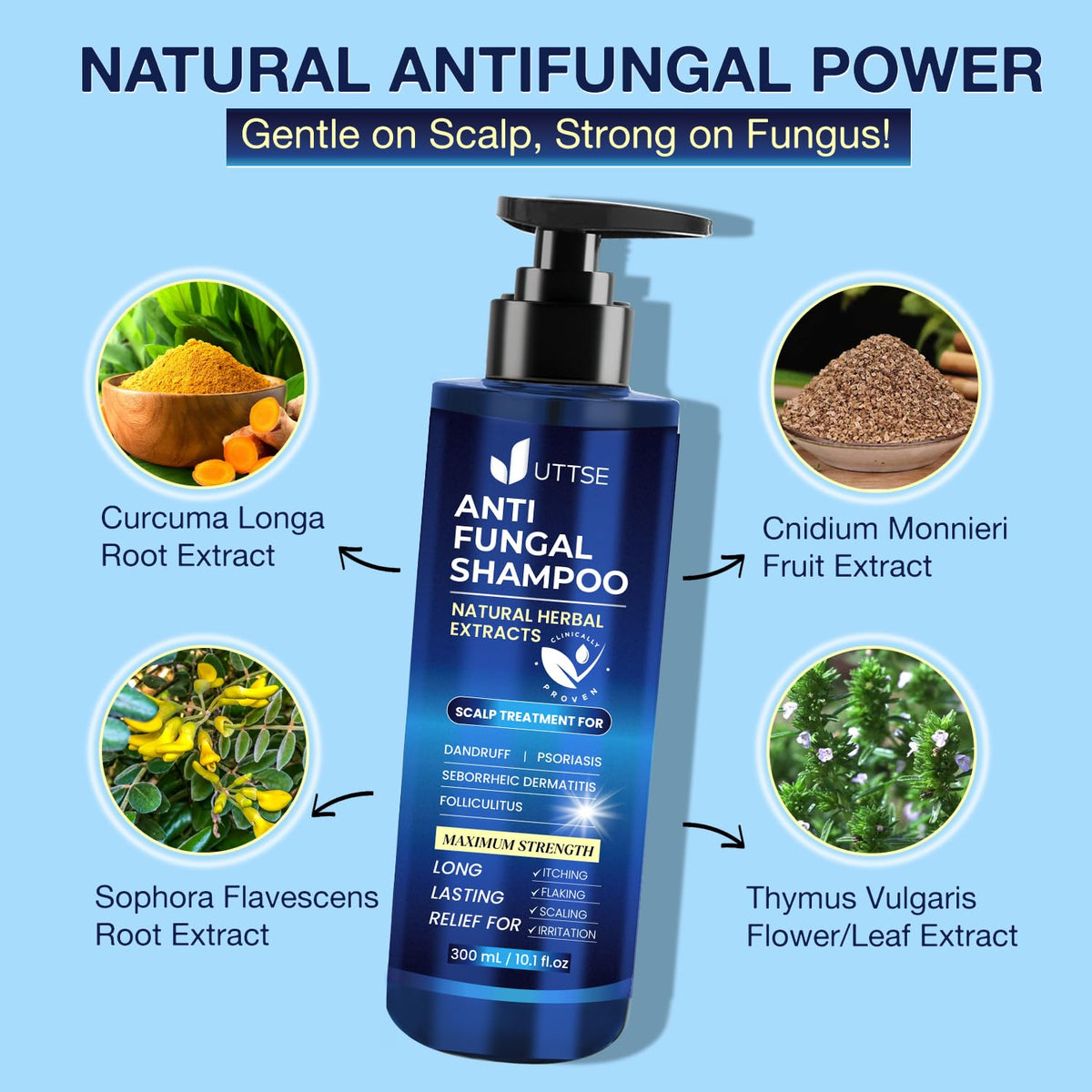 Uttse Shampoo Anti-Fongique 300 mL - vue arrière