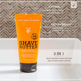 Van Der Hagen Shave Butter 170g, texture crémeuse