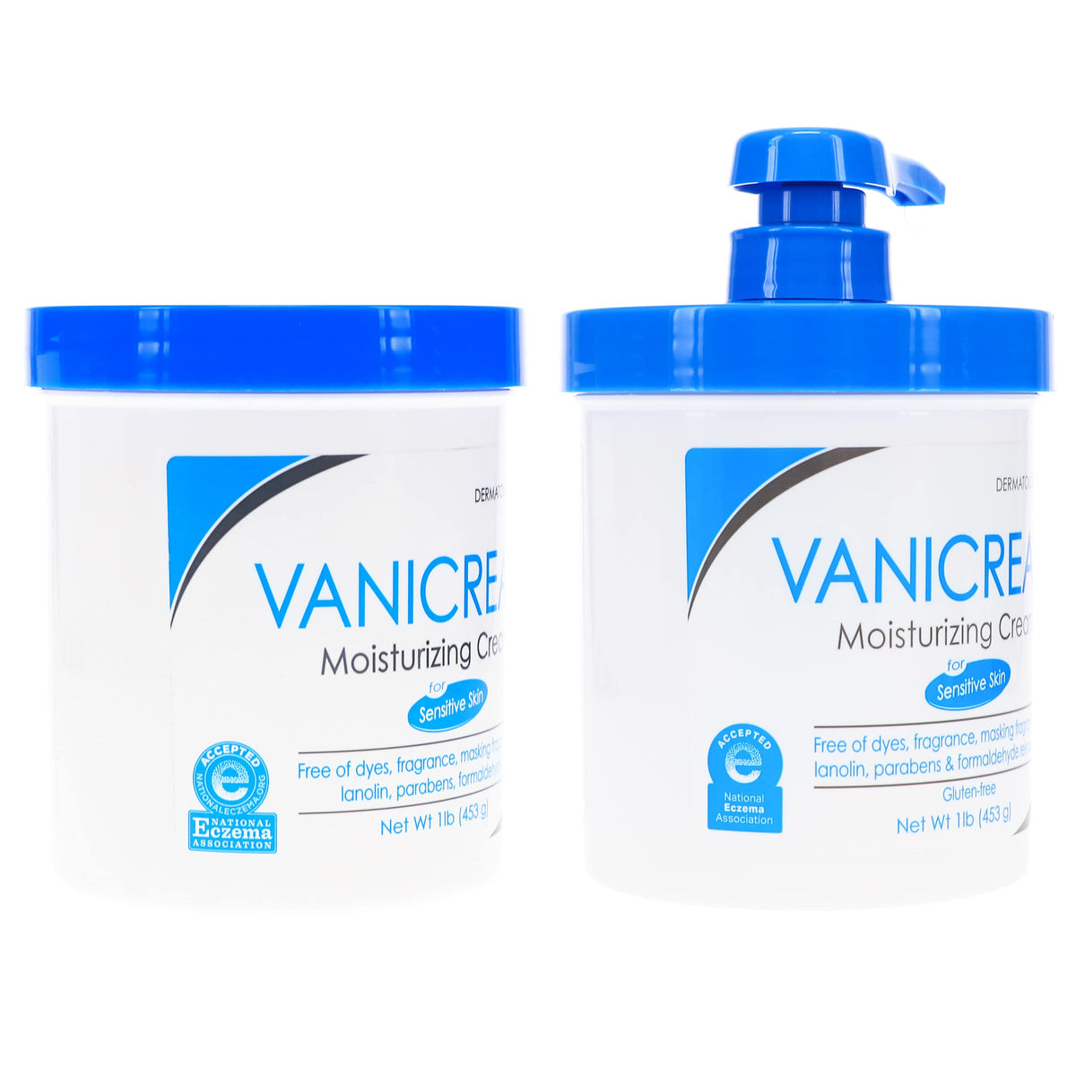 Vanicream Crème Hydratante 1 lb, étiquette avec ingrédients