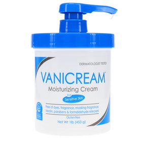 Vanicream Crème Hydratante 1 lb, mise en scène sur une table de salle de bain