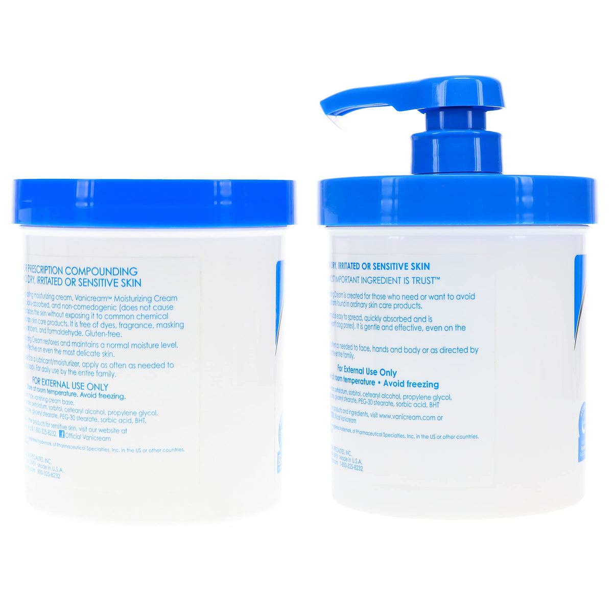 Vanicream Crème Hydratante 1 lb, vue de l'arrière du pot