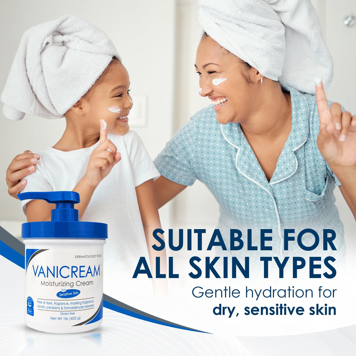Vanicream Crème Hydratante 530g en utilisation après la douche