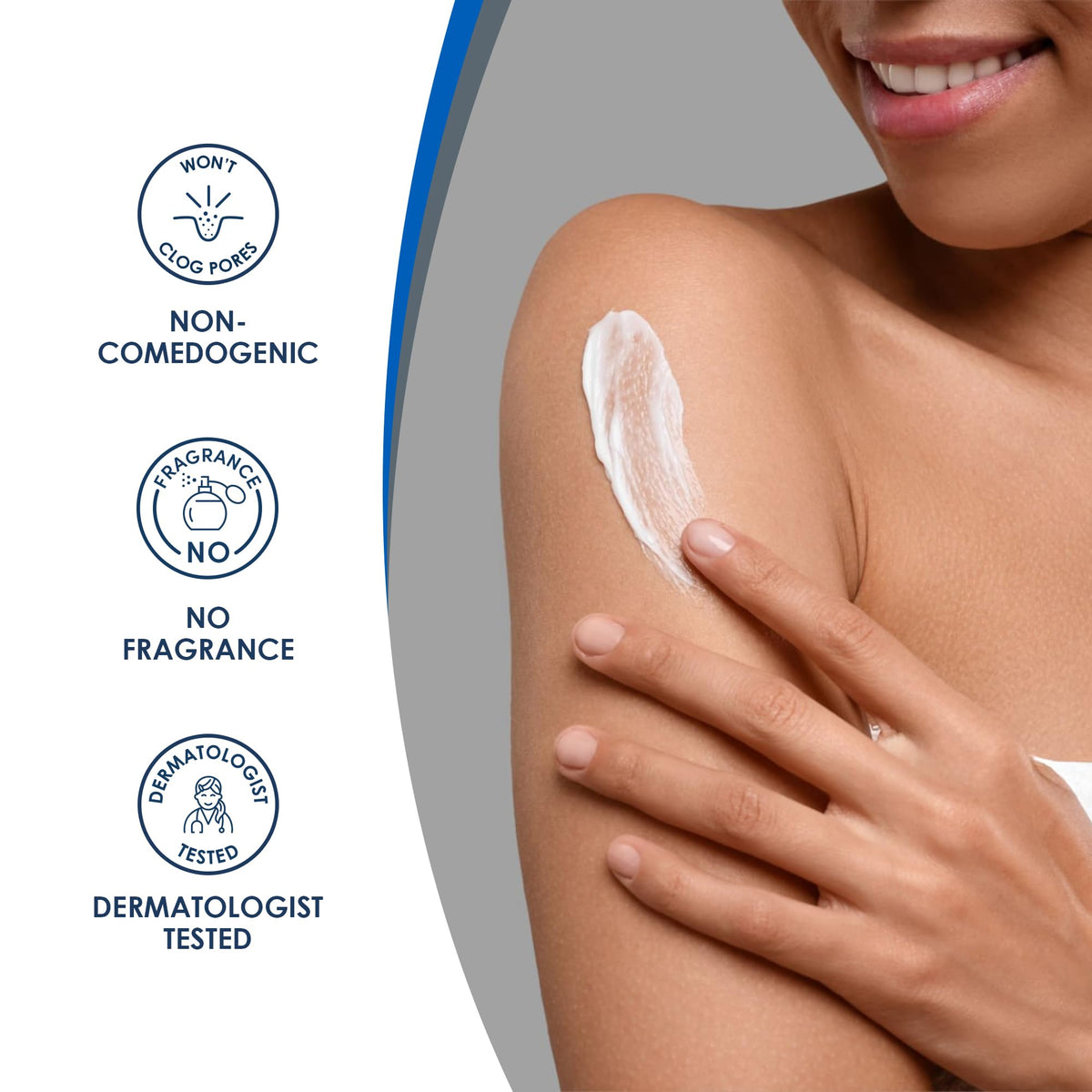 Vanicream Crème Hydratante 530g texture de la crème sur un doigt