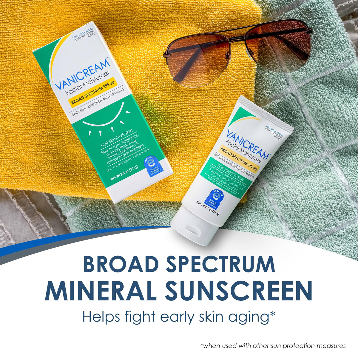 Vanicream Crème Hydratante SPF 30 application sur la peau