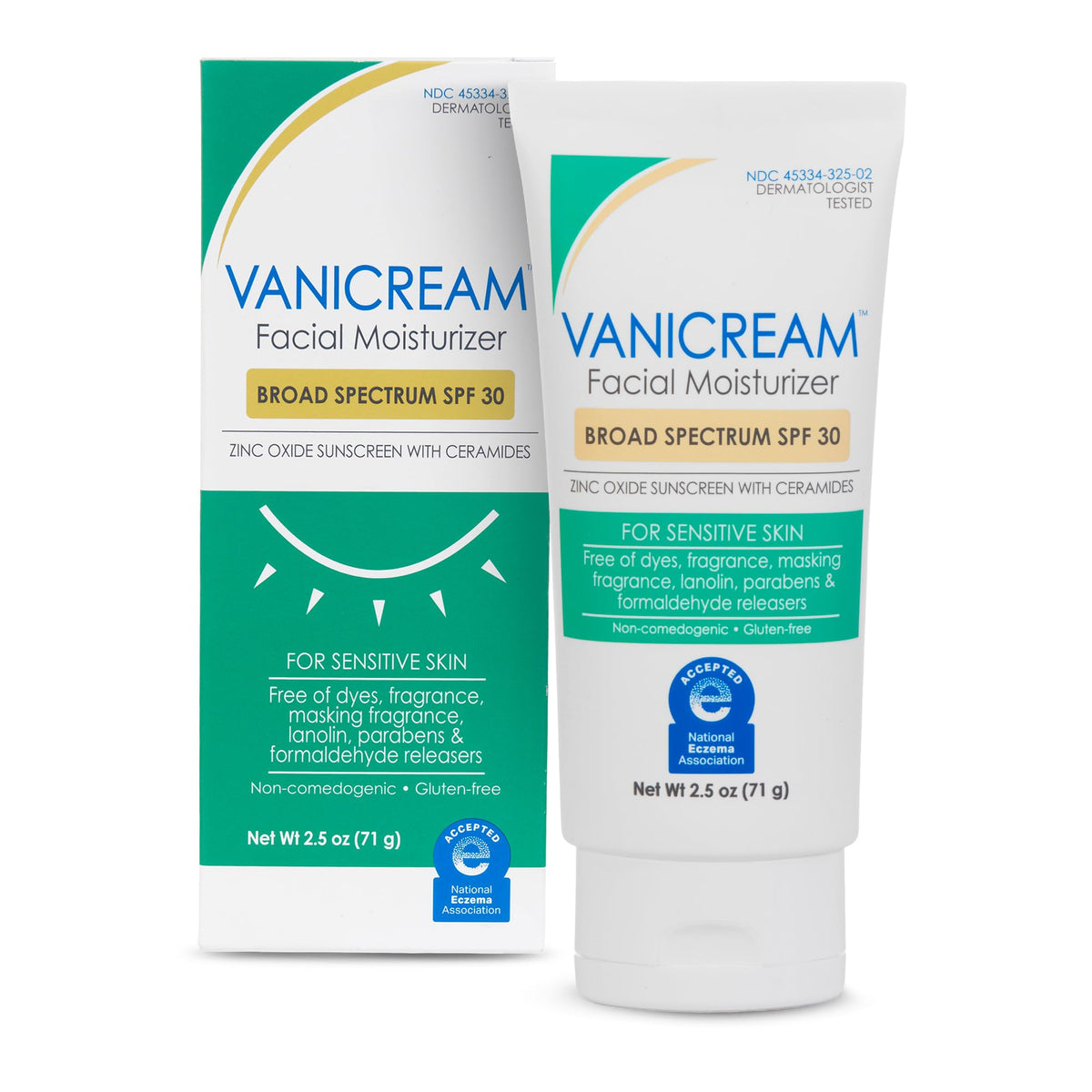 Vanicream Crème Hydratante Visage SPF 30 100g vue de face