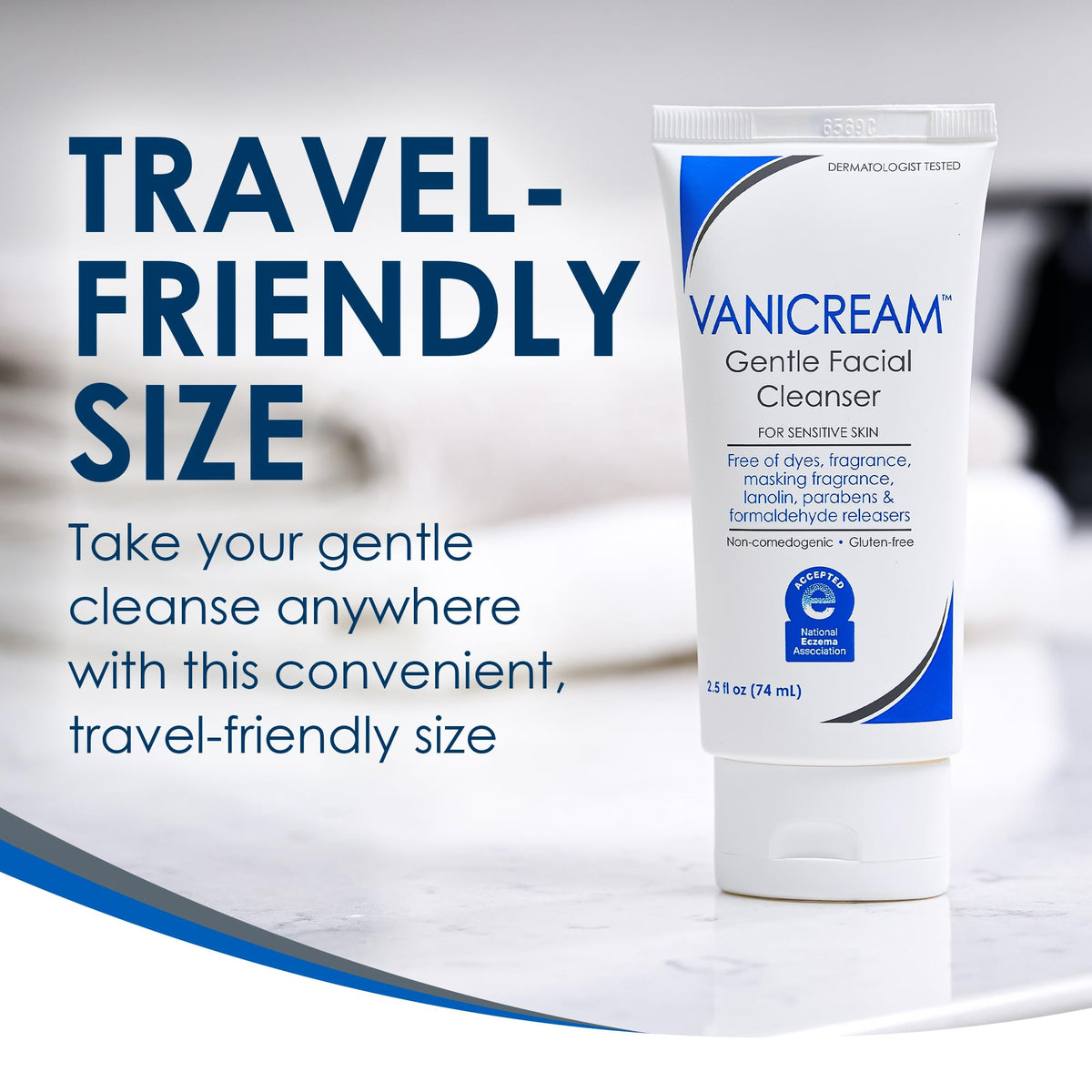 Vanicream Nettoyant Doux Visage 91g, vue arrière de l'emballage