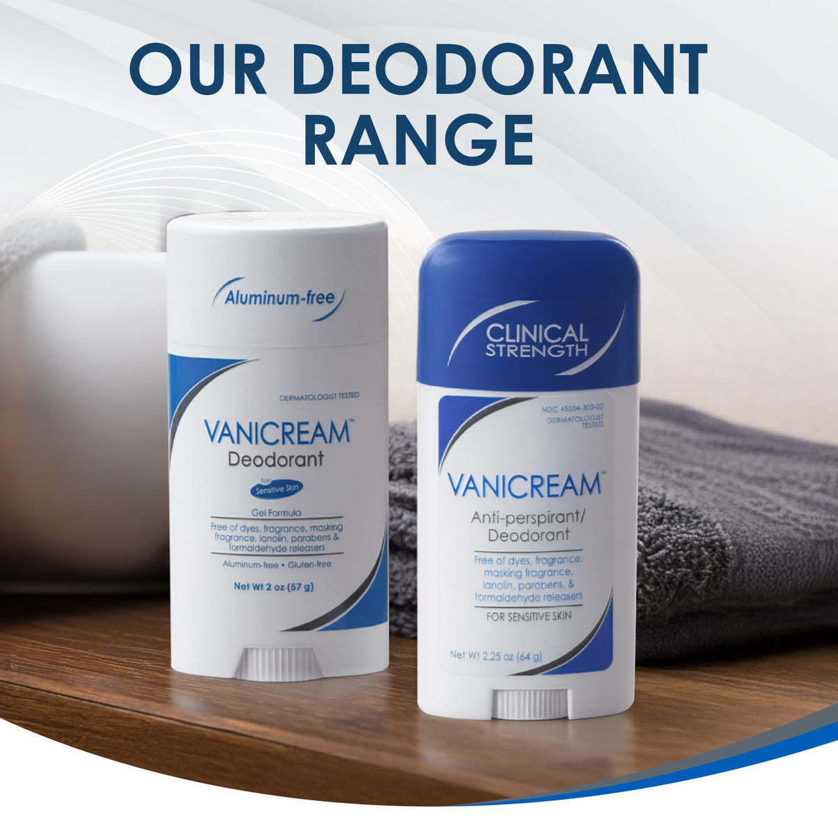 Vanicream Stick déodorant sur une table