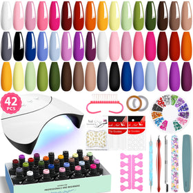 VANREESA Kit de Vernis à Ongles 42 Pièces avec Lumière UV, vue de l'ensemble