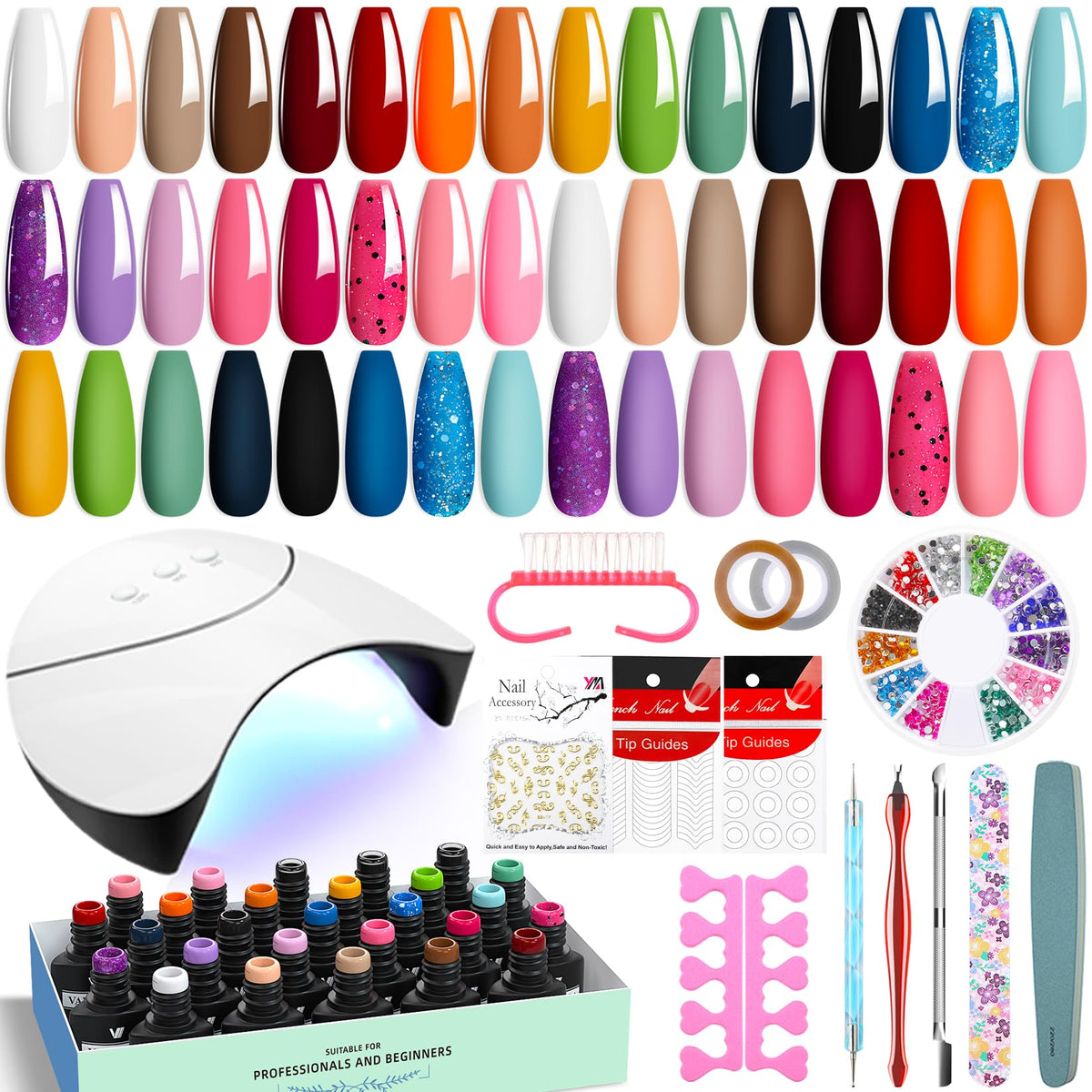 VANREESA kit de vernis à ongles gel 42 pcs avec lampe UV