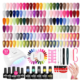 VANREESA Kit de Vernis à Ongles Gel 53 Pcs avec Lampe UV