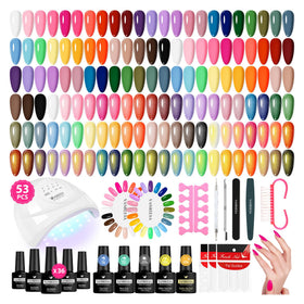 VANREESA Kit de Vernis à Ongles Gel 53 Pcs avec Lampe UV vue avant