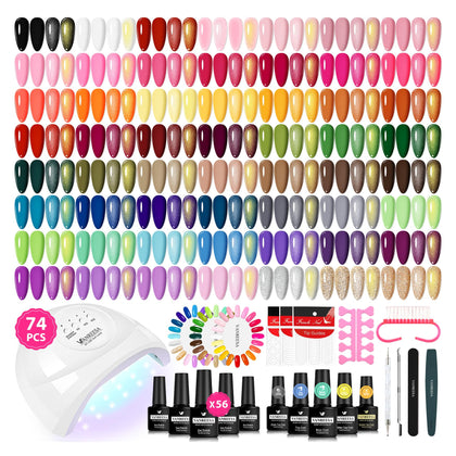 VANREESA Kit de Vernis à Ongles Gel 74 Pcs avec toutes les couleurs