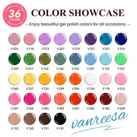 VANREESA vernis gel 36 couleurs différentes en bouteille