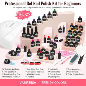 VANREESA vernis gel avec différentes teintes présentées