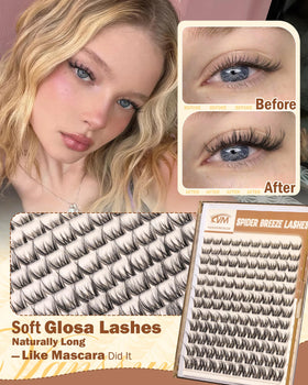 Vanssymunlin Spider Glosa Fluffy Lash Clusters avec différentes longueurs