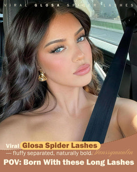 Vanssymunlin Spider Glosa Fluffy Lash Clusters côté avec bande transparente