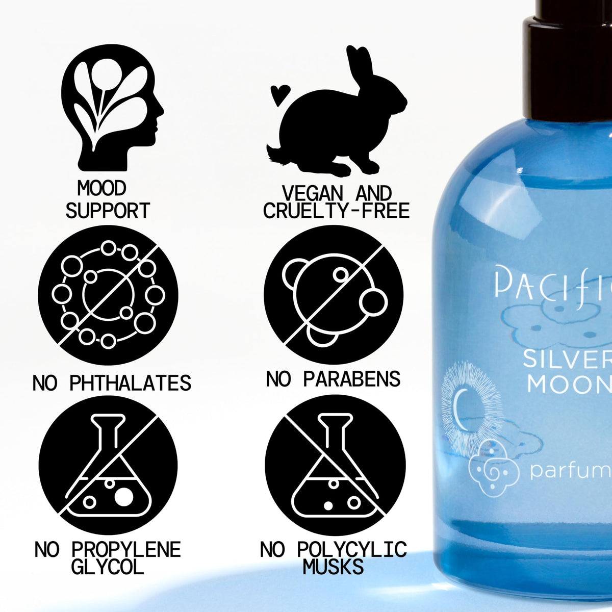 Vaporisateur de parfum Pacifica Silver Moon en gros plan